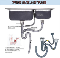 Kitchen Wash Basin Sewer Sewer pipe fittings sink Double trough pool Water drainer Dishwashing Pool Drain Pipe Subsuit
