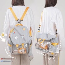 Aigu oblique cross schoolbag college students in class niche three-use womens bag multi-functional pain bag backpack ins wind soft girl