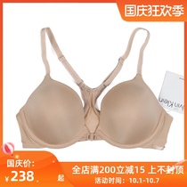 Purchased in the US counter CK thin front opening button Y-shaped super comfortable sports bra skin color black