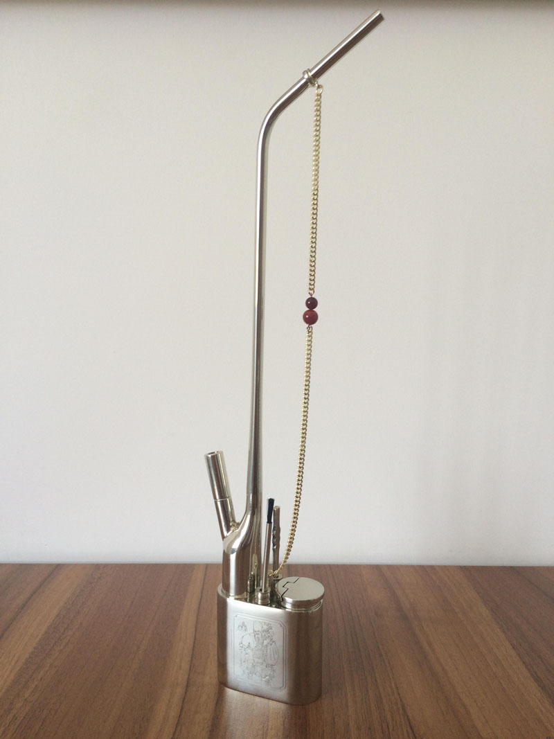 复古收藏加厚加高白铜水烟袋高档纯铜水烟壶水烟斗水烟筒560g