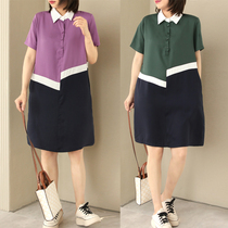 Xiao said design sense art and leisure loose with loose and thin irregular bump color and heavy pound skyline shirt dress with dress and summer