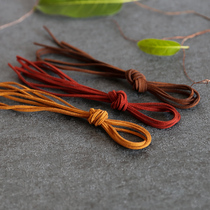 diy jewelry Materials Hand-beaded accessories Real cow pimp Wide head layer Flat leather rope Bracelet Necklace Rope