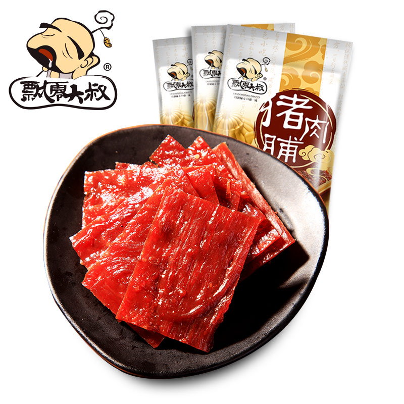 飘零大叔猪肉脯100g原味蜜汁味猪肉铺猪肉干肉类零食靖江特产小吃产品展示图3