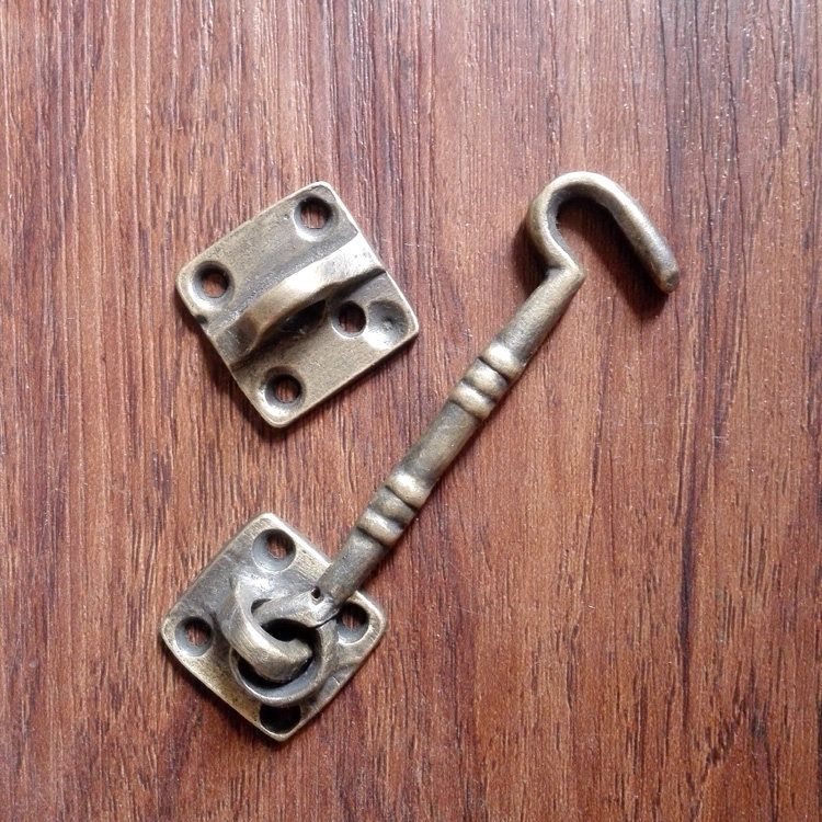 加厚纯黄铜门窗户风钩老式防风勾窗钩/门窗搭扣钩配件门窗支撑件