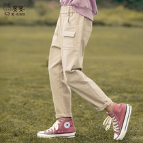 Girls overalls spring pants spring and autumn pants foreign girls children loose casual pants big children womens autumn trousers 13 years old