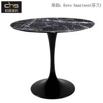 Chu Sen furniture Tulip table Nordic modern designer Natural marble round dining table Simple 6-person dining table