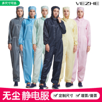 Anti-static clothing conjoined dust-proof clean protective clothing painted hooded split electrostatic clothing full body dust-free overalls