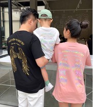 2021 parent-child short sleeve T-shirt reflective wings mother and child outfit a family of three foreign summer new t tide