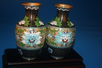 80s foreign trade export old copper tire silk gilded old cloisonne vase price