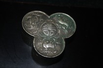 Authentic 60s old foreign trade export old silver Fu Lu Shou jewelry box
