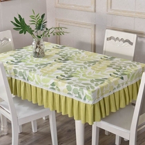 Coffee table multifunctional table cover rectangular all-inclusive square table long strip tea art size square table cloth Broken Flowers