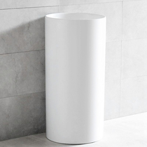 Simple ceramic column basin bathroom vertical washbasin integrated floor-to-ceiling wash basin balcony small pool square