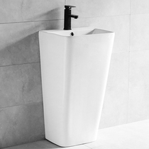 Simple ceramic column basin integrated floor-to-ceiling toilet wash plate square balcony small sink vertical washbasin