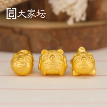 Jewelry everyone altar 3D hard gold Auspicious Three Treasures-Tiger Tou Road road gold 999