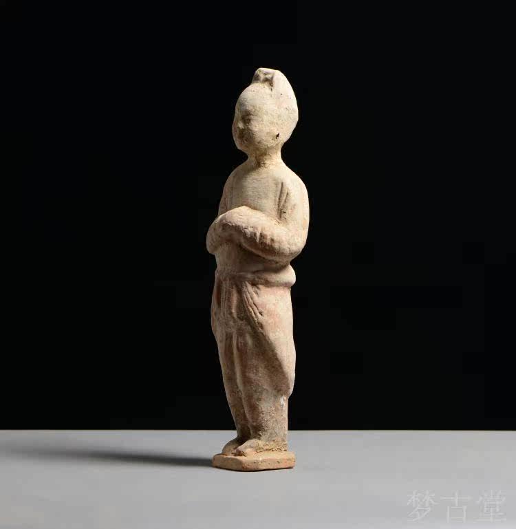【梦古堂】唐代 红陶彩绘商人俑(修复)