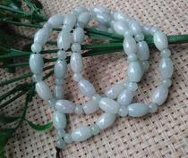 Natural Myanmar Emerald A Cargo Old Pit Ice Seed Oil Green Necklace Jade Bead Chain Oval Bead Bracelet Female Necklace Chain Daughter