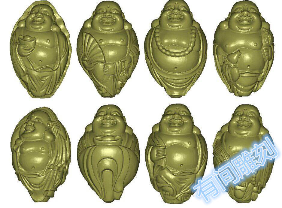 新品上市 橄榄核雕图 新款弥勒送财 stl图 橄榄核雕手串图