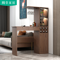 Modern minimalist living-room bar table Domestic one integrated by wall Hyun Guan Cabinet Restaurant Partition Cabinet Kitchen Nakashima Custom