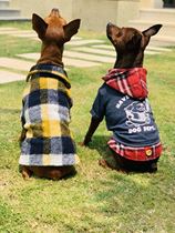 Liangliang Shuai Shuaijia member welfare processing section B fur plaid pet coat Japan DOG DEPT