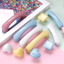 Pink sugar jelly color long strip ceramic art furniture handle blue red yellow white children cartoon men and women treasure