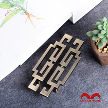 Green red ancient antique bronze handle Chinese Xiangyun square pattern symmetrical handle Drawer Wardrobe Door shoe cabinet classical European style