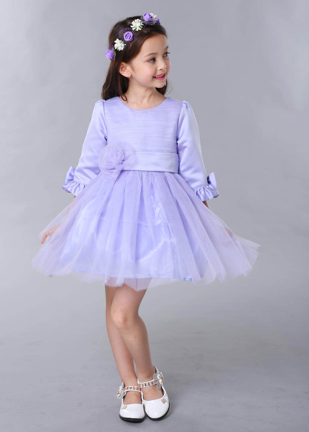 秋冬儿童演出服合唱表演服 花童蓬蓬裙女童礼服连衣裙婚纱公主裙