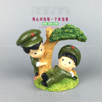 RW233 emulation figure model 60s Cultural Revolution Love girl peeked up a boys tree by a cool scene swinging piece
