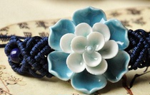Dooba making ceramic jewelry Handmade pinched flower necklace female pendant(random delivery)