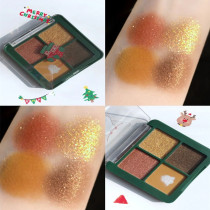 LEEMEMBER LI Meng Christmas limited eye shadow tray pearlescent matte four-color eye shadow tray Red and green disk glitter diamond