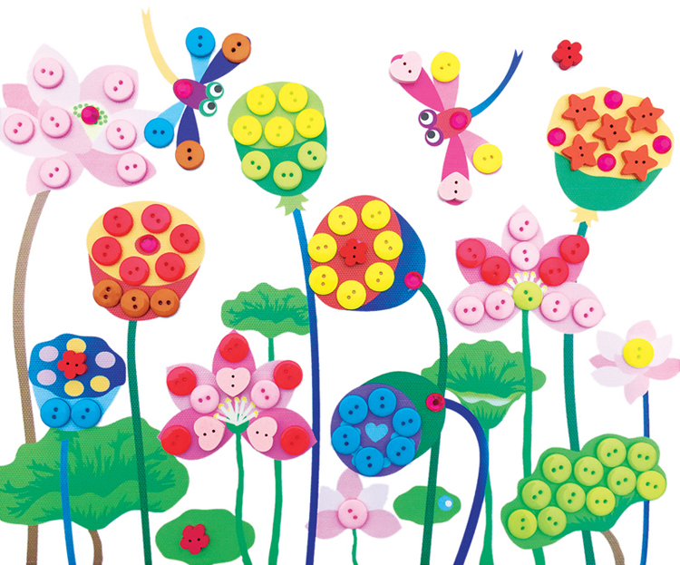 丑小丫木框纽扣画扣子画幼儿园儿童手工制作diy粘贴玩具材料包