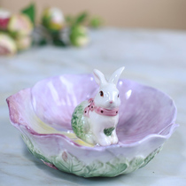 Ceramic Triple Color Cordime Candy Bowl Snack Dish Melon tray Early dinner plate fruit salad bowl Creative Easter