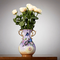 Ceramic vase Purple butterfly water jug Butterfly dance water storage flower vase Flower arrangement high vase Flower arrangement bottle dry vase Pansy