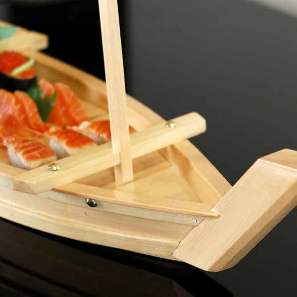 厂家直销精致白木竹制刺身船 龙船 干冰船 寿司拼盘日韩料理餐具_爱酷