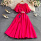 Light luxury, high-end temperament, super fairy embroidery, V-neck, lotus leaf, waist and thin a-line dress, elegant and large-swing long skirt Light luxury, high-end temperament, super fairy embroidery, V-neck, lotus leaf, waist and thin a-line dress, elegant and large-swing long skirt