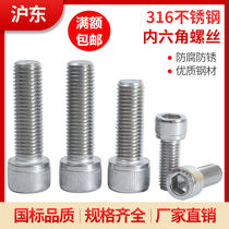 316 stainless steel hexagonal screw head screw bolt accessories large M6M8M10M12