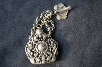 Imitation ancient silverware handmade boutique small balsamer bag sucalligraphy with white bronze silver plated handicraft