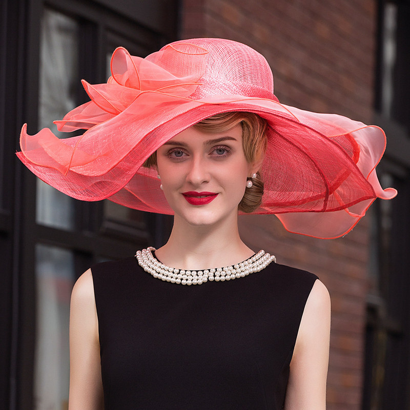 大檐麻纱欧美时尚遮阳太阳帽