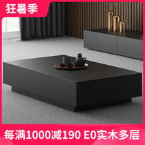 Modern minimalist tea table Black white small family type Living room storage containing tea table Nordic minimalist square tea table Table