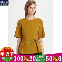 S11 Xin Yue Paper-like female middle sleeve shirt blouses 100 plexue blouses collar blouses with small collar cut drawing-like sewing