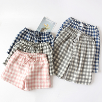 Day Department Summer Men And Women Pure Cotton Double Layer Gauze Lovers Shorts Pants Beach Pants Loose big code Comfortable Home Pants