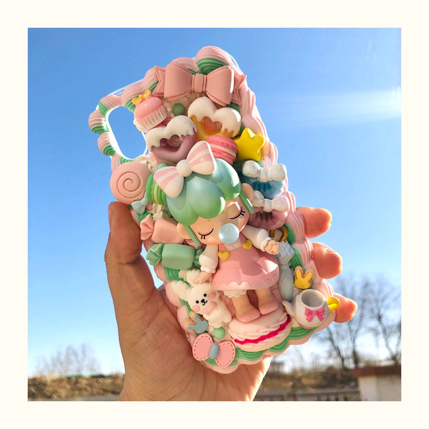 奶油胶盲盒手机壳闺蜜女友礼抖音同款可定制iphone11下午茶系列