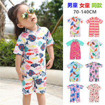 Korean style ins girls' one-piece swimsuit long sleeve girls handsome quick dry sunscreen children's professional learning swim surf suit