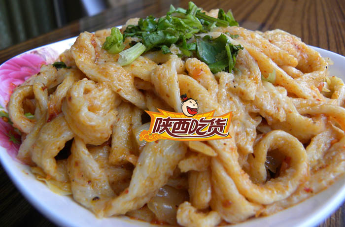 陕西牛筋面凉皮特产小吃美食擀面皮西安牛筋面凉皮6份
