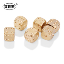Brass dice Hand polished color exquisite sieve Bar supplies Creative Mahjong throw heart color