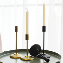 Mino Nordic candlesticks American retro home Decorative Pendulum made of old iron Art black gold table wax candle holder