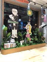 Simulation green plant shop window decoration store mall etc. fake turquoise decoration furnishing personality custom shop window floral