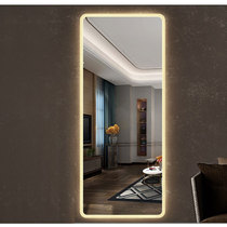 Frameless full-length mirror led light mirror Wall-mounted full-length mirror rounded household fitting mirror Copper-free mirror with lamp decorative mirror