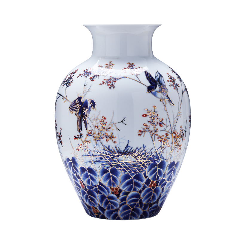 The see colour blue and white porcelain of jingdezhen ceramics hand - made large vases, new Chinese style light key-2 luxury home sitting room adornment is placed