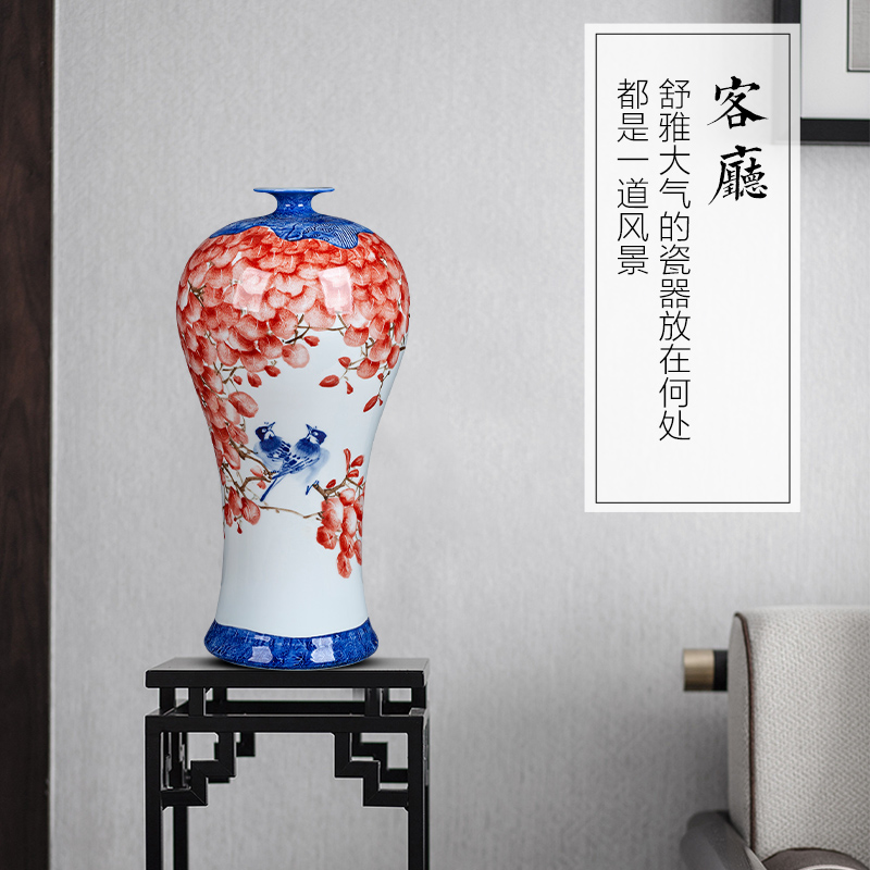 Jingdezhen ceramics hand - made large bottles of landing place, a new Chinese style household porcelain of the sitting room adornment is placed