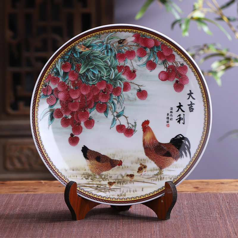 Jingdezhen ceramics prosperous hang dish decorative plate faceplate furnishing articles of modern home sitting room ark, act the role ofing is tasted